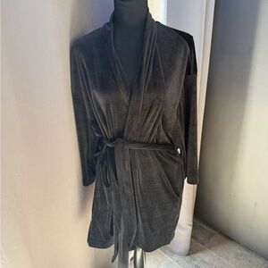 Old Navy Black Velour Lux Robe